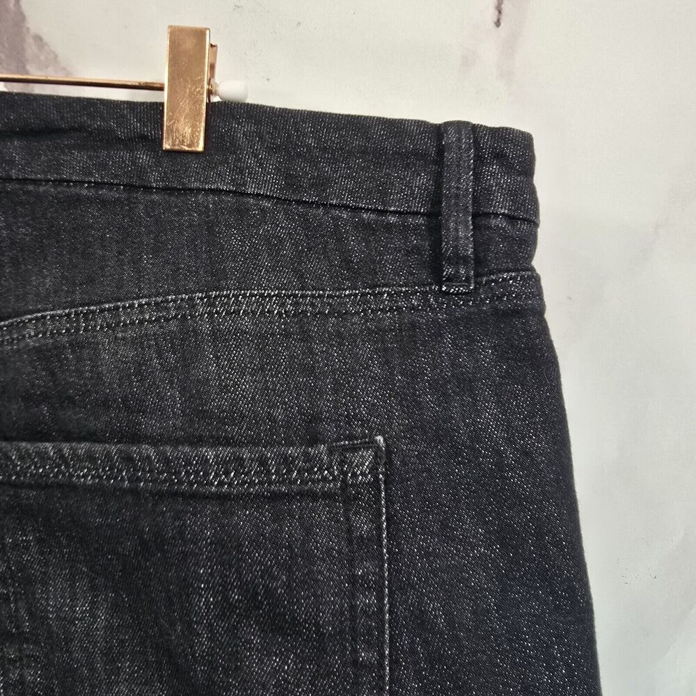 Good American Jeans Womens 20 Black Denim High Rise Crop Mini Boot Whiskering - Picture 10 of 11
